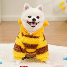 6pcs Dog Clothes Cat Pet Clothes Autumn/Winter Pet Supplies Leash-Compatible Wholesale Bee Fleece Transformable Outfit - Multicolor - View 2