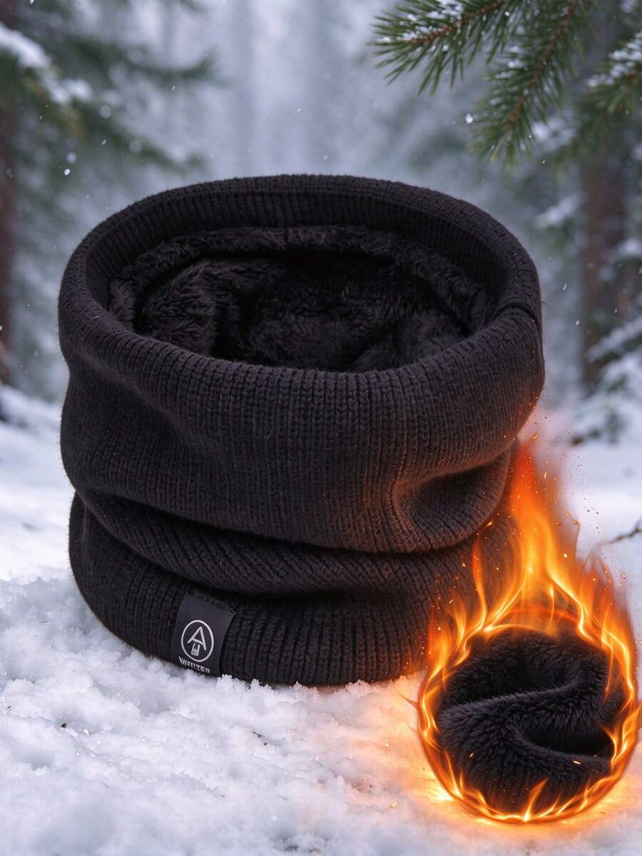 1pc Knitted Warm Neck Warmer, Windproof Face Mask, Motorcycle Accessory, Ski Neck Guard, Autumn/Winter Cold-Proof Face Mask, Unisex - Multicolor - View 1