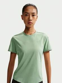 Nike Áo thun nữ AS W NK SWIFT DF SS tay ngắn, cổ dệt không cổ, dáng ngắn THM9699-006 - nước trong xanh - Xem 3