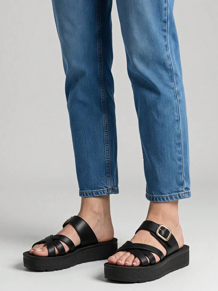 Women Platforms & Wedge Sandals - Black - View 1