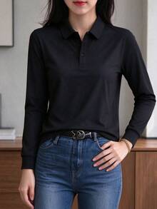 Women's Black All-Season Long Sleeve Base Layer - Black - View 2