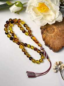 1pc Resin Tasbih Prayer Beads, 51 Beads Handmade Woven Tassel Style, Handheld Prayer Beads Misbaha - Multicolor - View 6