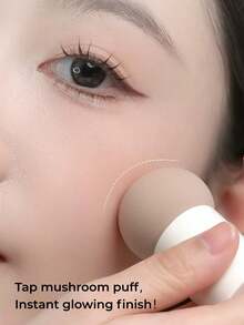 GUOXIAONIU Mushroom Makeup Puff, Wet & Dry Dual Use Ultra Soft Springy Beauty Sponge, Beginner Friendly, Seamless Fit For Natural Radiant Complexion - Milk Coffee Large Mushroom - View 7