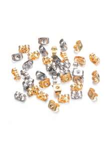 Stainless Steel Earring Back Buckle Set Of 20/50/100 Pieces, 4.5x6mm, Suitable For DIY Jewelry Production And Maintenance - Multicolor - View 2