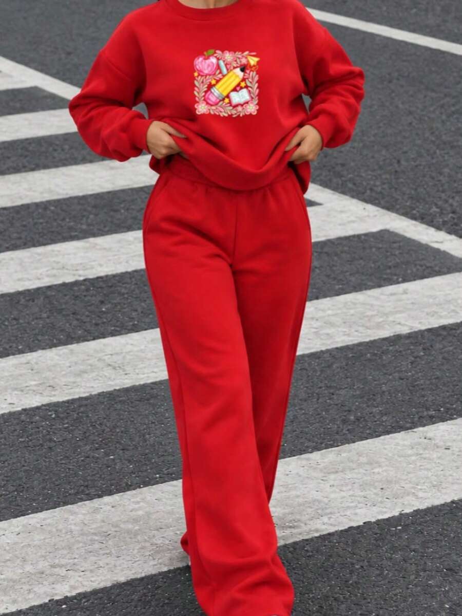 Women Sweatpants - Red - View 1