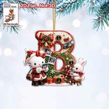 Funko Hello Kitty & Rabbit 26 Letters 2D Flat Acrylic Christmas Hanging Decor, Personalized Letter Ornament, Christmas Tree Pendant, Holiday Home Party Car Interior Decoration Gift - Multi-color - View 7