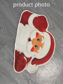 1pc Christmas Waving Old Man Doormat, Decorative Rug, Carpet, Living Room Rug, Bedroom Rug, Christmas Rug, Door Mat - Multicolor - View 3