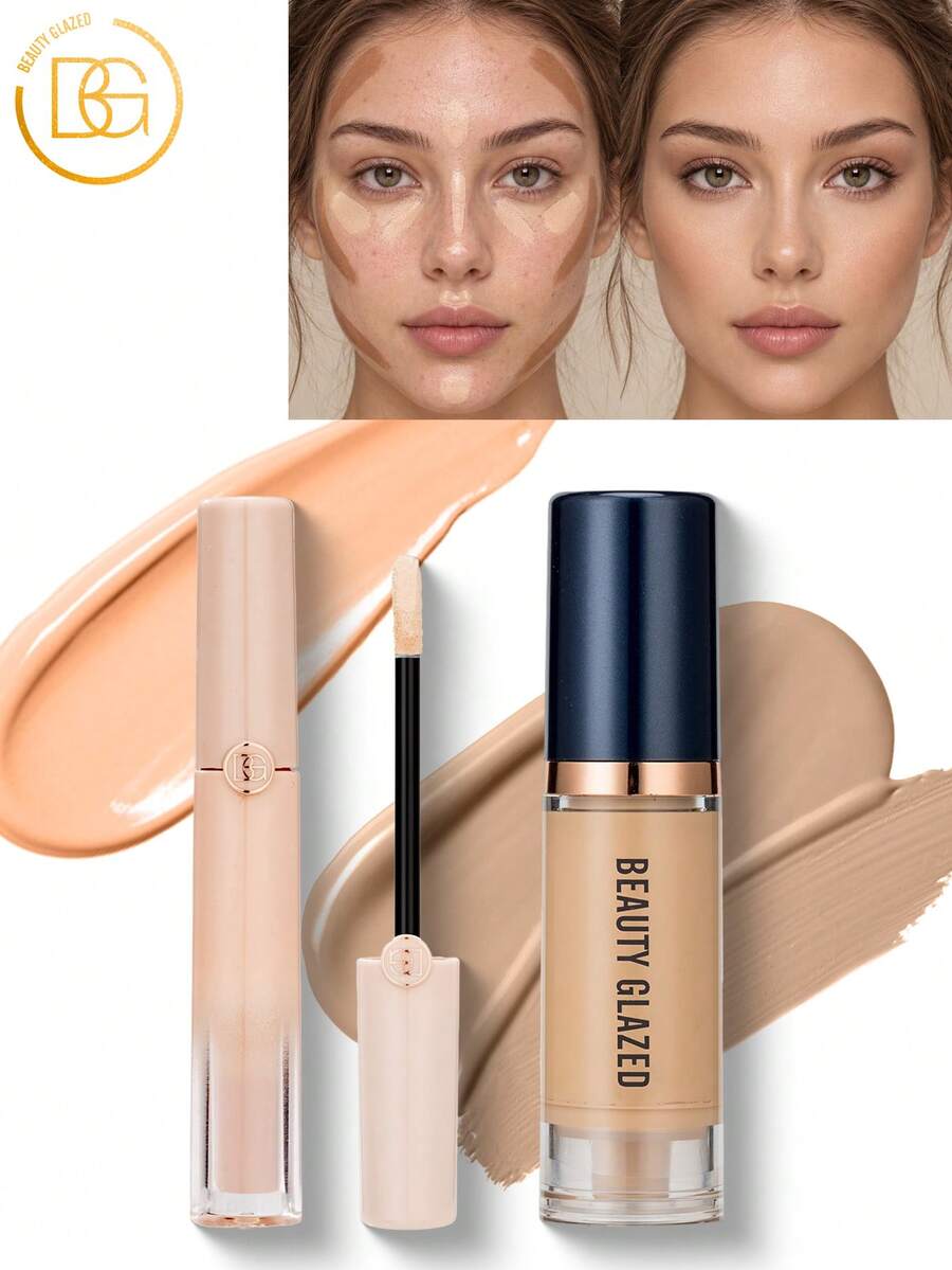 beauty glazed Face Foundation Liquid, Liquid Foundation, Full Coverage Concealer, Long-Lasting Matte Oil-Control Concealer, Excellent Choice And Gift - SET E (B117#405+B97#05) - View 1