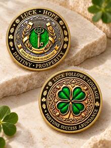 Lucky Clover Commemorative Coin, Detailed Double-Sided Design, Good ...