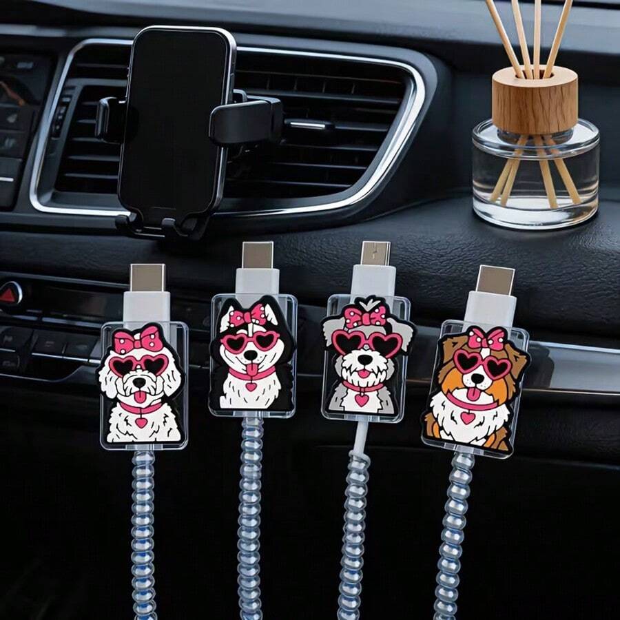Puppy Style Apple Universal Charger Small Head Protective Case - Durable, Anti-Breakage And Stylish Phone Accessory Design, Used For Charging Small Head Protection, Charging Accessory Protection - Multicolor - View 1