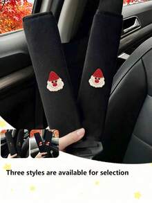 2 Buah Bantalan Bahu Sabuk Pengaman Mobil Mewah Bertema Natal, Pelindung Bahu Sabuk Pengaman Anti-Gesekan dan Anti-Selip - bantalan bahu - View 2