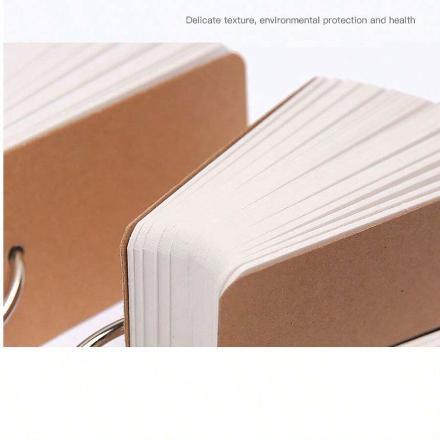 1pc/100sheets Premium Detachable Pocket Portable English Word Blank Mini Sticky Note Notebook With Ring Binder Card Holder - one-size - View 1