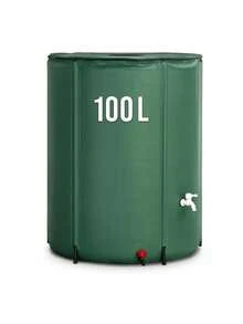 Hopfällbar 100 L regnvattentank med kran, trädgårdsförvaringstunna för stuprörssamling, PVC, inbyggt filter och överrinningsventil, dragkedjelock, viks platt för enkel förvaring, växtbevattning och biltvätt - 100-liters regnvattentank - Visa 7