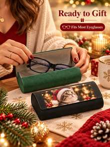 Custom Initial Your Name Eyeglass Case, Minimalist Highly Attractive Handmade Box, Student Myopia Glasses Fashion Glasses Optical Glasses Storage, Anti-Loss - Multicolor - View 4
