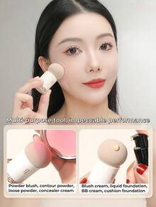 GUOXIAONIU Mushroom Makeup Puff, Wet & Dry Dual Use Ultra Soft Springy Beauty Sponge, Beginner Friendly, Seamless Fit For Natural Radiant Complexion - Milk Coffee Large Mushroom - View 4