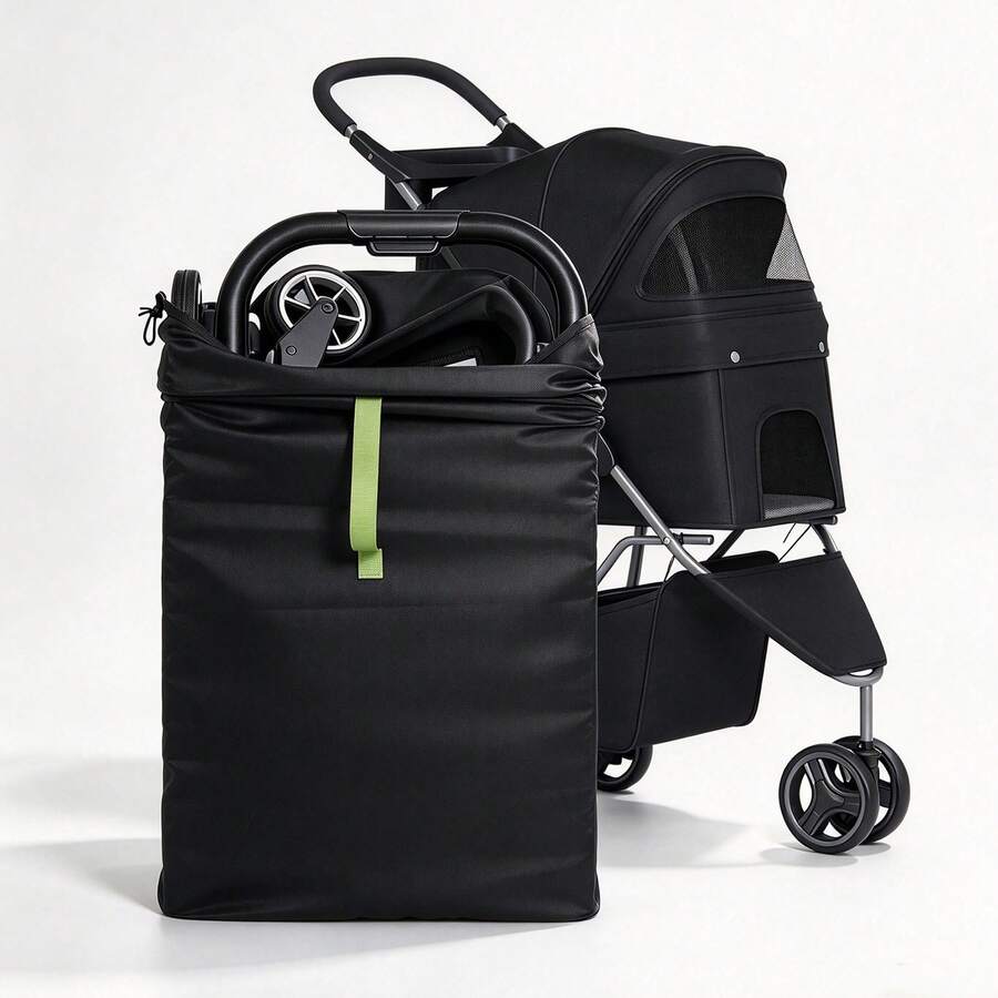 1PC Pet Stroller Storage Bag, Universal Pet Stroller Protective Bag, Pet Stroller Storage Bag For Car Trunk, Protective Bag For Shipping Pet Stroller - Black - View 1