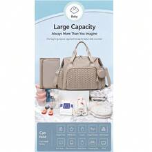 1pc Multi-Functional Compartment Mommy Bag, Hanging Bag, Handbag, Shoulder Bag, Cosmetic Bag, Portable Maternity & Baby Bottle, Diaper Pad, Organizer Bag, Christmas Gift - Multicolor - View 8