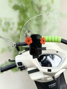 Creative Small Flower Phone Holder For Electric Scooter, Motorcycle, Bicycle, Delivery Rider, Driver, Essential Navigation Support Bracket, Portable Phone Mount - A - View 7