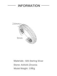 Tysoendlay 1Pc S925 Sterling Silver Geometric Triple Row Pave Ear Cuff, White Gold Tone, Non Piercing Clip On Earring For Women Girls, Daily Party Gift - Silver - View 5