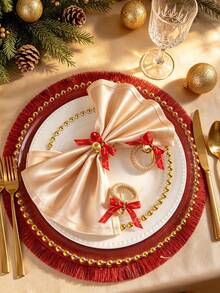 6/12pcs Christmas Tree Napkin Rings, Suitable For Christmas Restaurant Table Decoration, Christmas Napkin Rings, Suitable For Christmas Table Decoration Napkin Rings, Christmas Napkin Holders, Christmas Party Napkin Rings - Multicolor - View 3