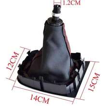 Gear Shift Boot Cover Compatible With Golf 5 MK5, Golf 6 MK6, Jetta MK3, III 137 138, EOS 1F7 1F8, Durable And High Performance - Black Perforated Leather 5-speed - View 2