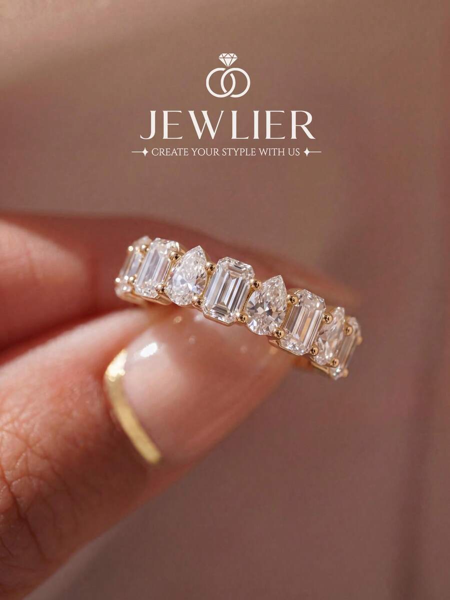 1pc Water Drop Shaped Rectangular Ring, Women's Thumb Ring, Exquisite Jewelry Gift