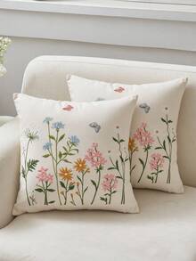 LCUHPCL 1件/2件 3D 壓花雛菊花刺繡枕套，四季通用通勤居家裝飾，適用於客廳、臥室、派對 - 彩色 - 查看 17
