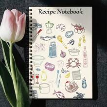 1pc [2D] Flat Spiral Notebooks Hand-Drawn Kitchen Utensils Recipe A5 Coil Notebook 50 Sheets 100 Pages Recording Private Recipes Baking Formulas Back-To-School Gift For Food Lovers Suitable For Back-To-School, Student Notebook - One Book (50 Pages, 100 Pages) - View 12