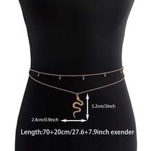 Minimalist Creative Personalized Snake-Shaped Women's Decorative Chain Waist Belt - Gold - View 5