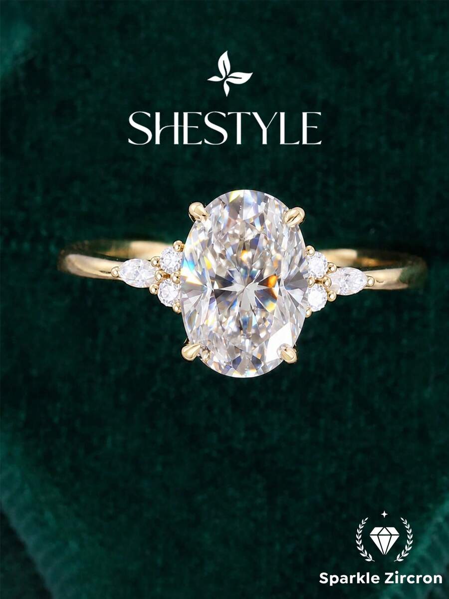 1pc Oval Hollow Ring, Women's Style, Suitable For Parties And Events, Exquisite Jewelry, Girlfriend Anniversary Gift