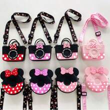 2pcs Disney 3D Character Silicone Coin Purse Earphone Data Cable Silicone Storage Bag Lipstick Small Items Silicone Makeup Bag - Multicolor - View 2