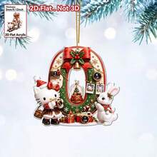 Funko Hello Kitty & Rabbit 26 Letters 2D Flat Acrylic Christmas Hanging Decor, Personalized Letter Ornament, Christmas Tree Pendant, Holiday Home Party Car Interior Decoration Gift - Multi-color - View 33