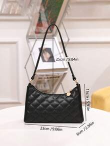 1pc Women's Classic Quilted HOBO Underarm Bag, Adjustable Shoulder Strap One Shoulder Small Bag, Luxury Versatile Daily Commute Bag - M1935 - View 6