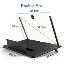 1 Pieza Amplificador de Pantalla para Teléfono Plegable HOG.F3 de 10 Pulgadas, Soporte para Videos 3D, Compatible con Móviles, 25*15*3cm - Negro clásico - Ver 8
