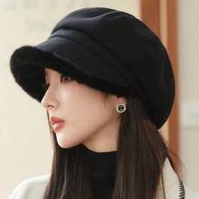30pcs Vintage Trimmed Octagonal Newsboy Cap, Autumn/Winter Short Brim Painter Hat, British Fashion Solid Color Versatile Atmosphere Hat - Multicolor - View 5