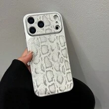 1pc Premium Large Window Snake Skin Leopard Print Gold Element PU Leather Pattern Classic Anti-Drop Soft Protective Phone Case Compatible With Apple 17Pro/17/Air/17Promax/11/12/13/14/12 Pro Max/16 Pro/15 Series Lens Protection Phone Cover - Multicolor - View 2
