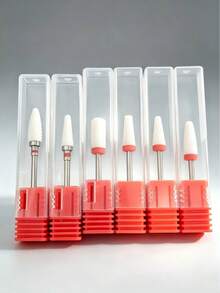 1/6 Pcs Ceramic Nail Drill Bits Set, Professional High‑Temperature Resistant Manicure Grinding Bits For Fast Nail Removal Cuticle Dead Skin Processing, Fit For Electric Nail Drill Machine - Multicolor - View 17