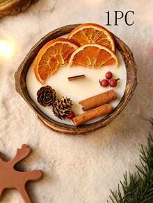 Christmas Coconut Shell Scented Candle, Soy Wax Wood Wick Aromatherapy Candle, Decorative Fragrance Home Candle, Holiday Table Decor, Perfect Christmas Gift, Create Warm And Cozy Atmosphere For Bedroom And Living Room - Multicolor - View 9