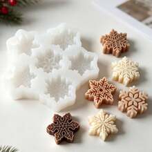 1 Snowflake Silicone Mold With 6 Designs, Perfect For Creating Christmas Decorations. Suitable For Use With Epoxy Resin, Plaster, And Soap. - White - View 11