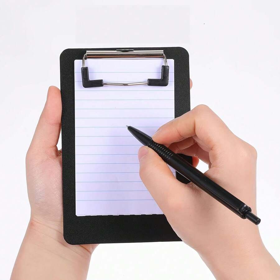 2pcs Mini Clipboard, 5.9*3.93 Inches, Bill Clip, Restaurant Menu Clip, Small Memo Clip, Note Clip, Pocket Receipt Clip, Memo Board, Travel Note Clip, Suitable For Home, Office, Travel, Black - A - View 1