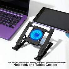 Nuevo Soporte de Enfriamiento Ajustable para Portátiles, Soporte Portátil para Tabletas y Portátiles - Adecuado para Portátiles, Tabletas, Pequeño y Fácil de Llevar - Ver 2