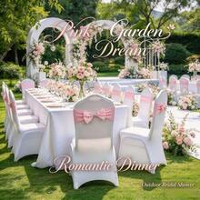 5pcs/25pcs Wedding Party Elastic Chair Back Bow Decor, Rhinestone Bow Decoration, Suitable For Wedding, Banquet, Hotel, Party, Birthday, Christmas, Celebration Chair Back Decoration, With Rhinestone Buckle, Chair Back Satin Ribbon Decor, Chair Back Waistband Decor - Multicolor - View 3