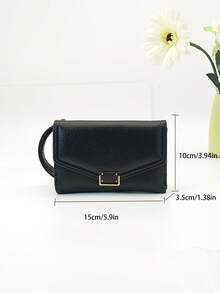 Women's Mini Handbag Wristlet, Soft PU Tri-Fold Large Capacity Multi-Function Card Holder, Exquisite Zipper Coin Purse Lightweight Clutch - Multicolor - View 8