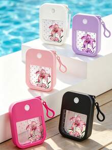 Wave Point And Lily Print Card Spray Bottle , Travel Portable Refillable Bottle, Alcohol Card Spray Bottle,Essential Oil Bottled Concentrate Bottled Hand Sanitizer Bottled Alcohol Bottled Travel Bottled Compact With Silicone Sleeve - Multicolor - View 9