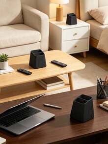 1pc Vertical Line Remote Control Holder, Remote Storage Box, Decorative Storage, Vertical Strip Design, Convenient Access, Suitable For TV, Air Conditioner And Other Home Remote Control Storage, Home Decor, Decorative Items, Storage Cabinet, Dorm Storage, Desktop Organizer, Halloween, Christmas, Wedding - Multicolor - View 9