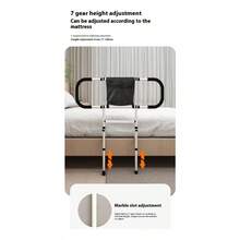 Barandal de  Ajustable para Cama con Luz Integrada, Barandilla Lateral de Protección para Adultos y Personas Mayores, Soporte Auxiliar para Levantarse de la Cama, Agarradera de Apoyo para Dormitorio - predeterminado - Ver 8