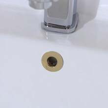 1PC2pcs Bathroom Sink Overflow Drain Cover Replacement, Push-In Metal Overflow Cap With 6-Claw Clip, 3 Colors Silver Bronze Black, Universal Fit Easy Install Basin Overflow Hole Cover - A - View 14