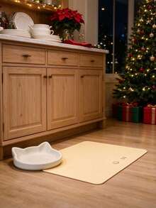 1/2pcs/Set Christmas Cat Ear Bowl And Pet Mat Set, Cute Xmas Plastic Dish And Dog Bone Feeding Mat, Reusable Holiday Food Mat, For Home Kitchen Party Gift, Festive Winter Christmas New Year Decor Set - 100ml - View 8