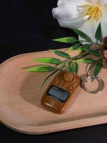 1pc/6pcs Portable Wood Grain Electronic Counter, Wood Grain Shell LED Night Light Hundred-Count Alert Keychain, Prayer Chanting Knitting Manual Counting Tool, Wood Grain Appearance Electronic Counter With Keychain Chain, Zero Reset, Portable Push-Button Counter, Suitable For Prayer, Crowd Counting, Workshop Inventory, Office Statistics And Multiple Counting Scenarios - Multicolor - View 12