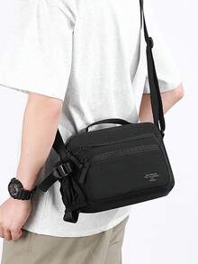 New Men's Multi-Layer Shoulder Bag, Lightweight Casual Crossbody Bag, Outdoor Travel Wear-Resistant Practical Men's Backpack Handbag - Multicolor - View 2